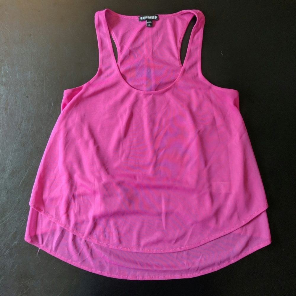 Express Fuchsia Chiffon Tank